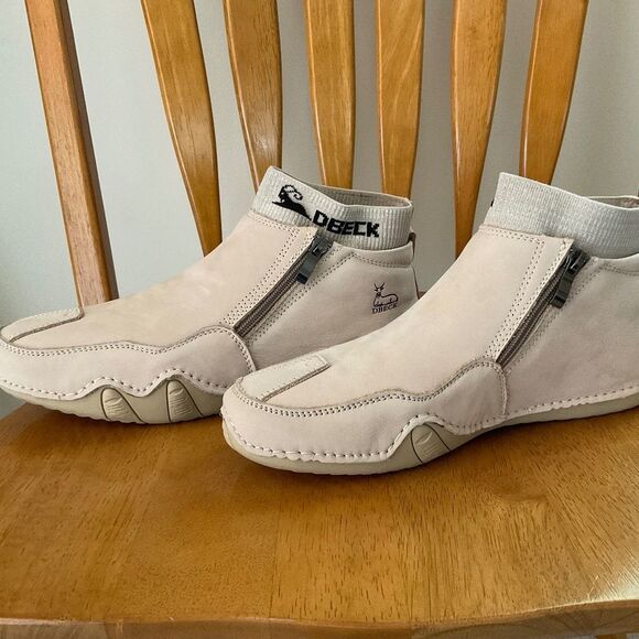 Dbeck Men's Casual Slip-On Bootie High Top Genuine Leather Zipper Boots Fashion - Picture 4 of 12